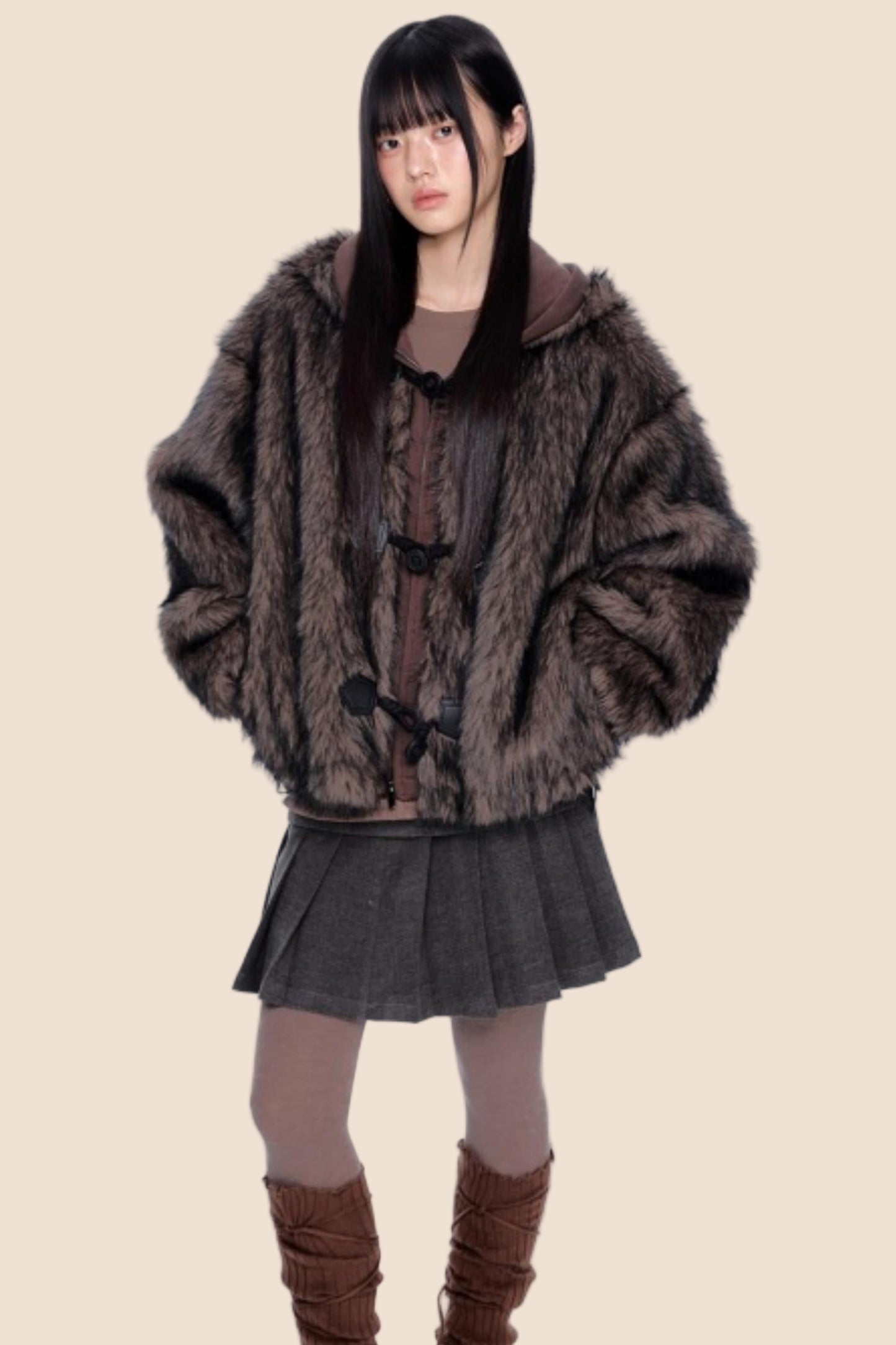 Faux Fur Hooded Jacket