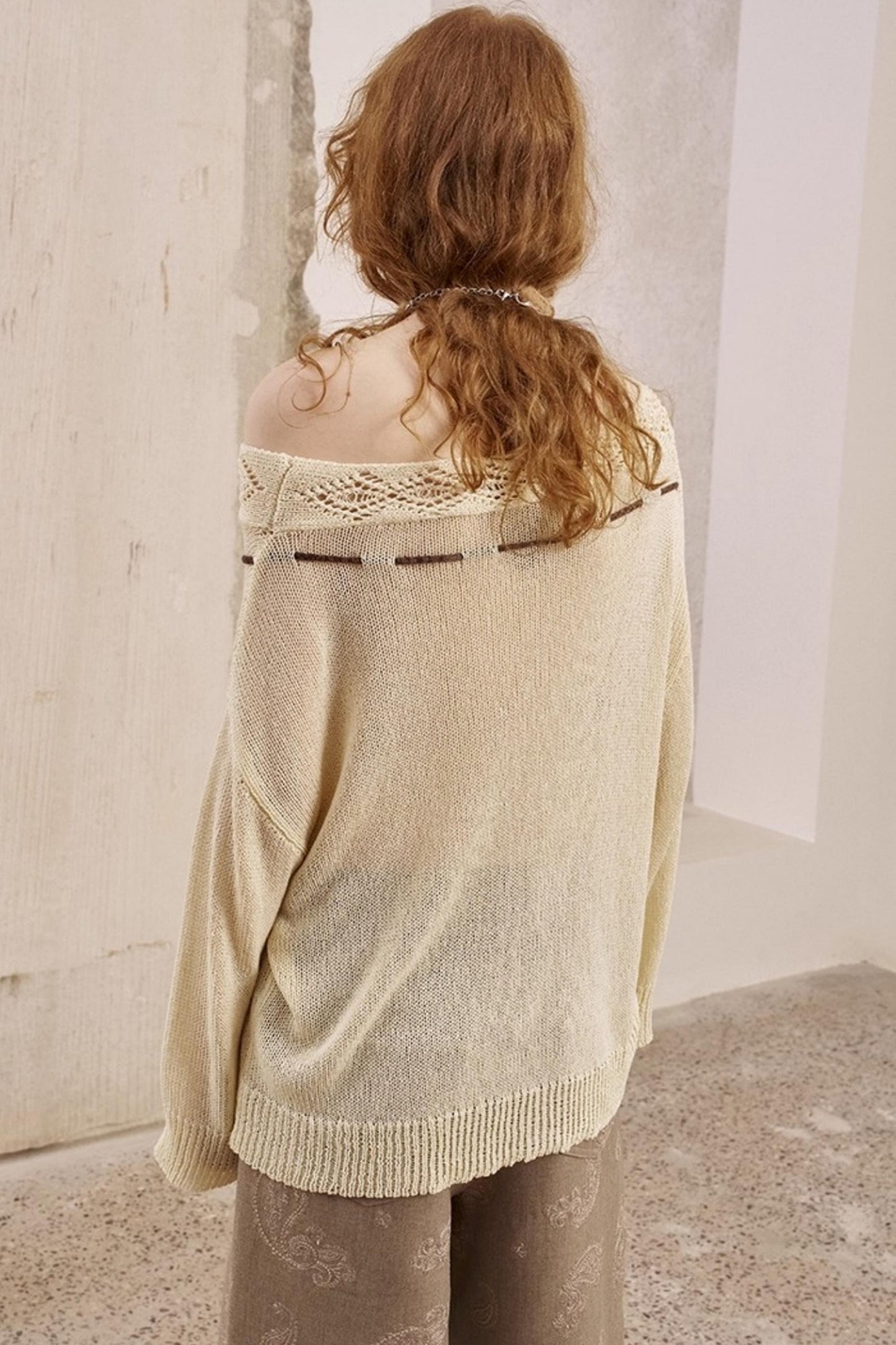 Autumn Shoulder Cut Knit Sweater