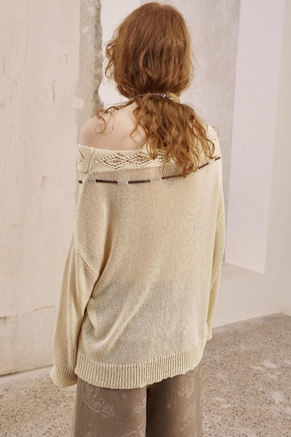 Autumn Shoulder Cut Knit Sweater