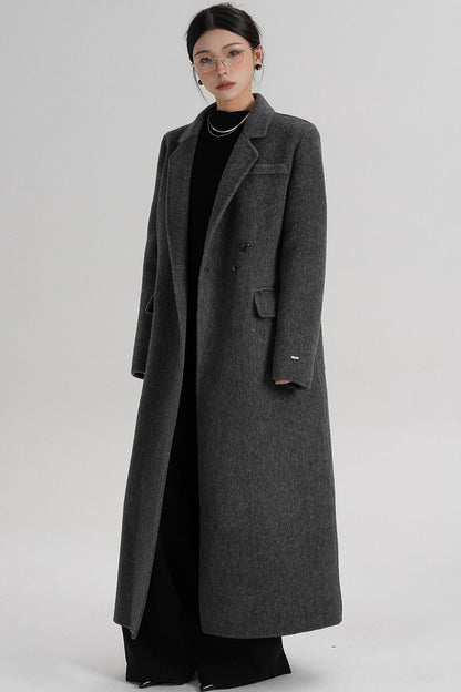 Reversible Long Shoulder Wool Coat