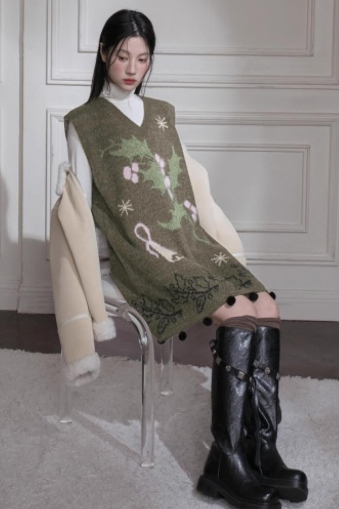 Pine Needle Knit Dress