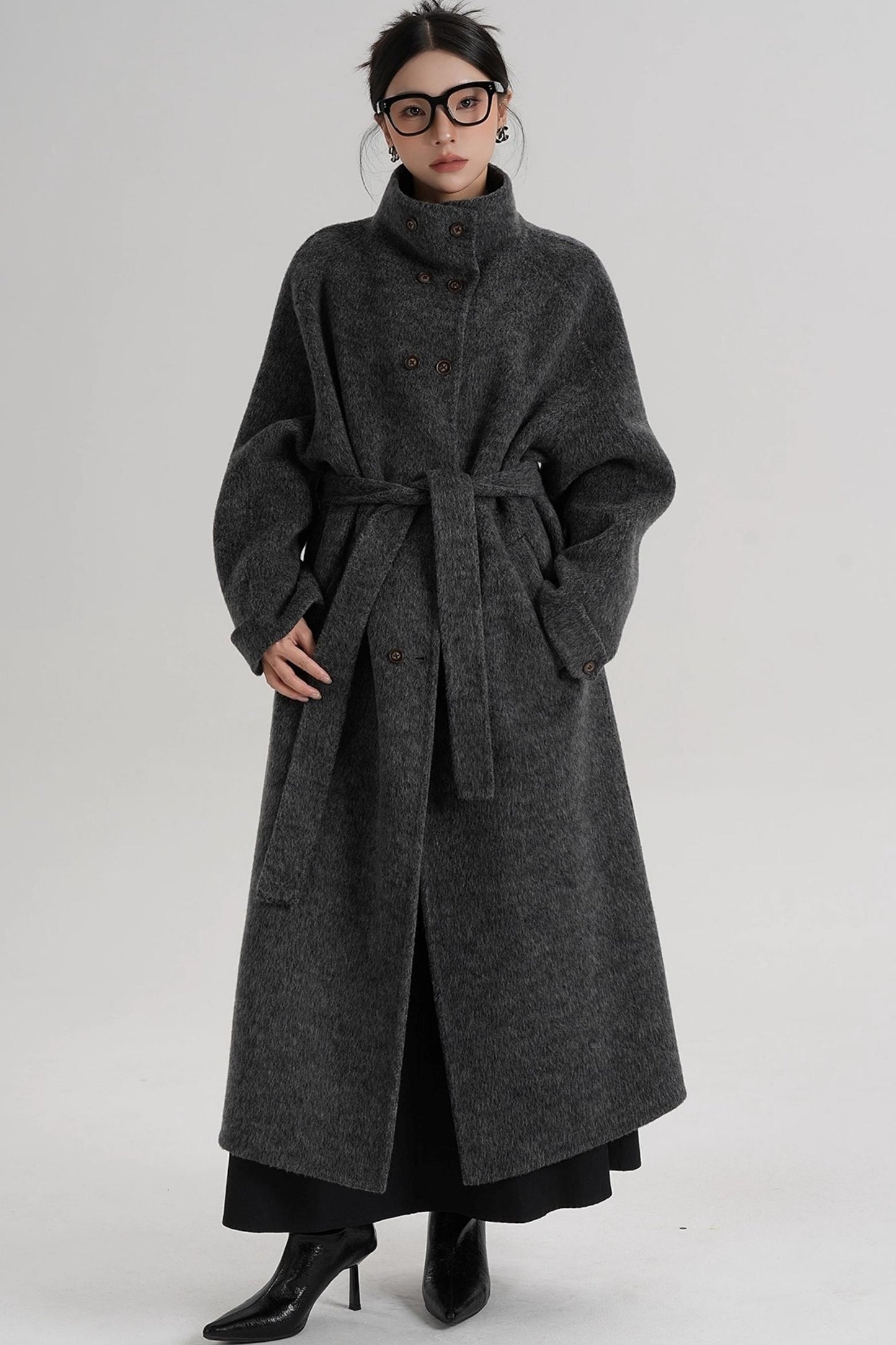 High Neck Wool Coat