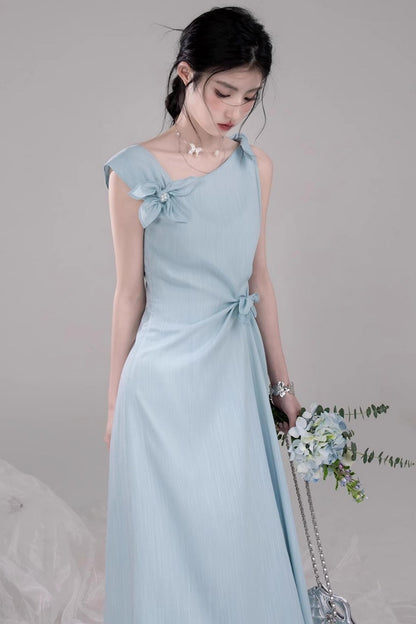 Twisted Cyan Blue Dress