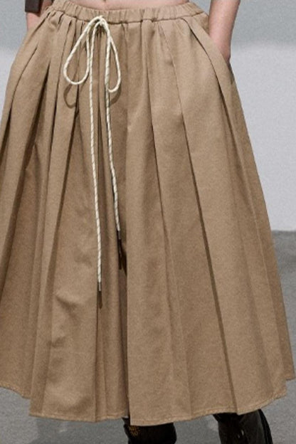 Lyocell Waist Pleated Skirt