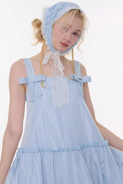 Summer Blue Bow-Tie Dress