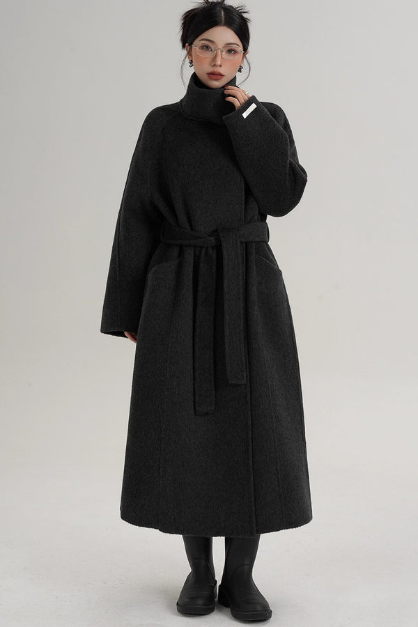 Turtleneck Long Wool Coat