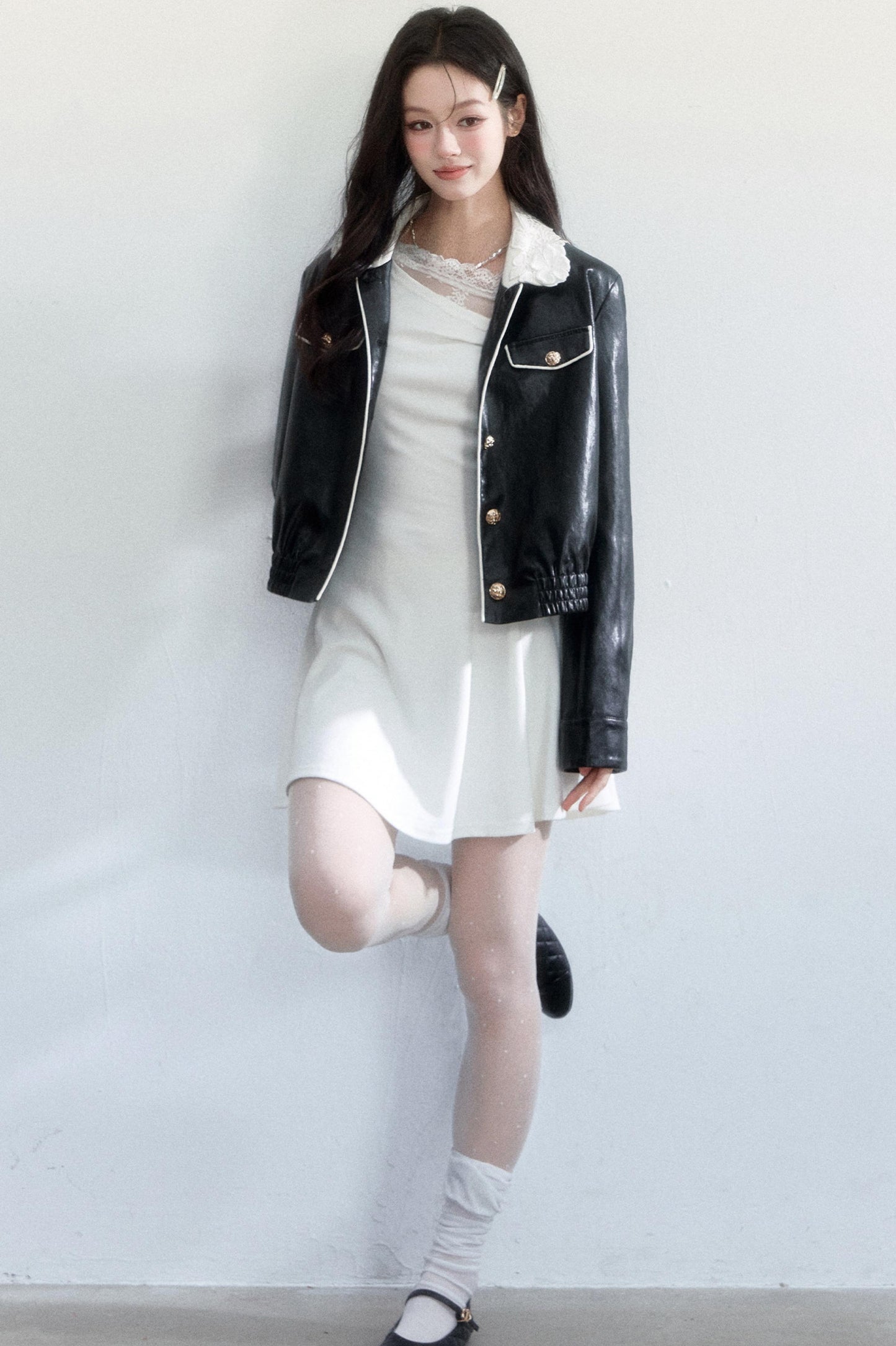 Lace Undercurrent Leather Jacket