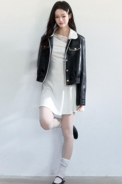 Lace Undercurrent Leather Jacket