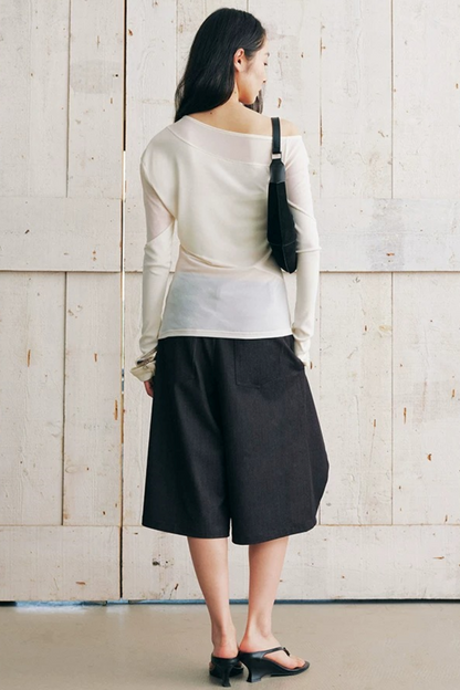Asymmetrical Overlap Fake Two-Piece Shorts