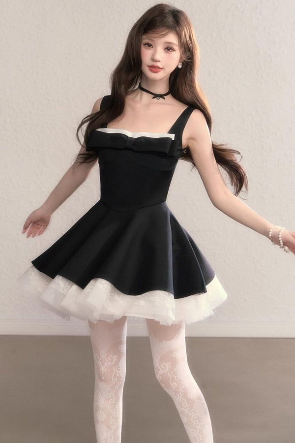 French Slimming Lace Hepburn Dress Set