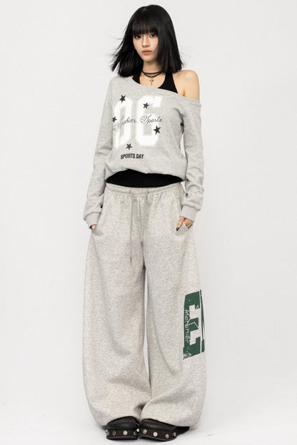 American Vintage Slanted Shoulder Loose Sweatshirt