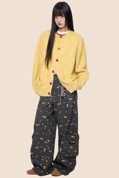 Fall Wool Button-Knitted Cardigan