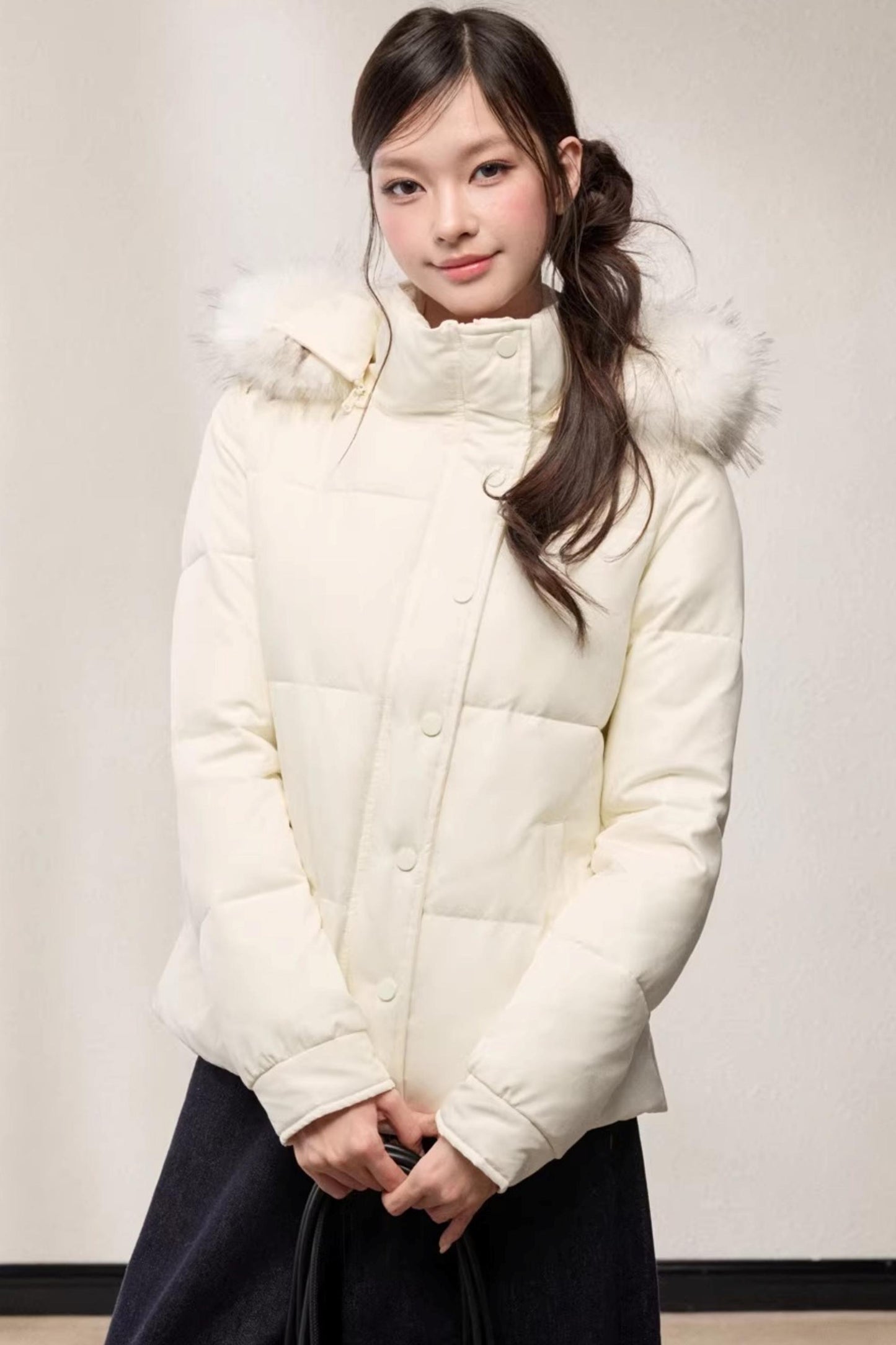 Stand-Up Fur Collar Down Jacket