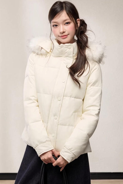 Stand-Up Fur Collar Down Jacket