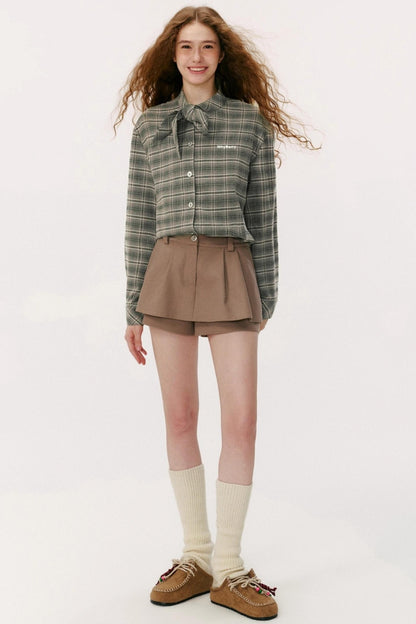 Vintage Diagonal Placket Strap French Shirt