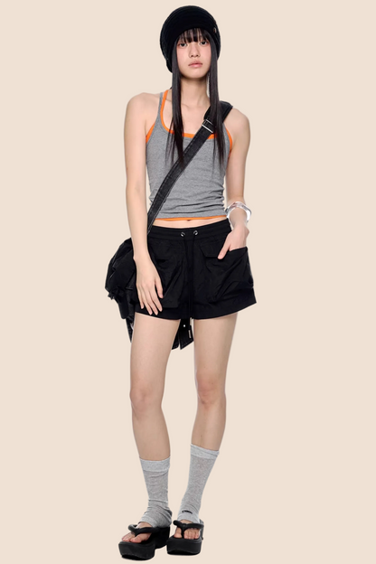 Pleated Quick-Dry Sports Shorts