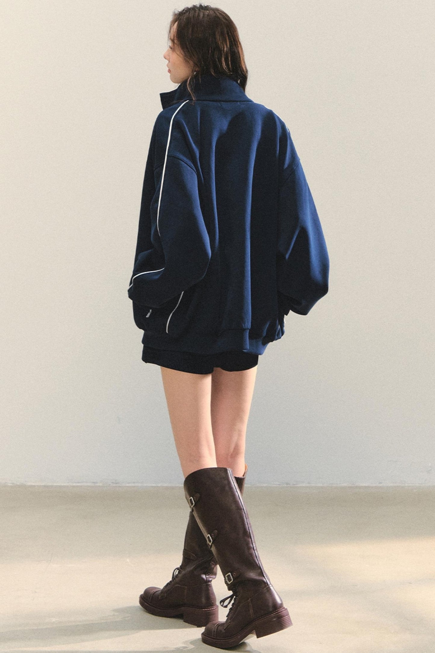 College Style Zipper Two-Piece Set-Up