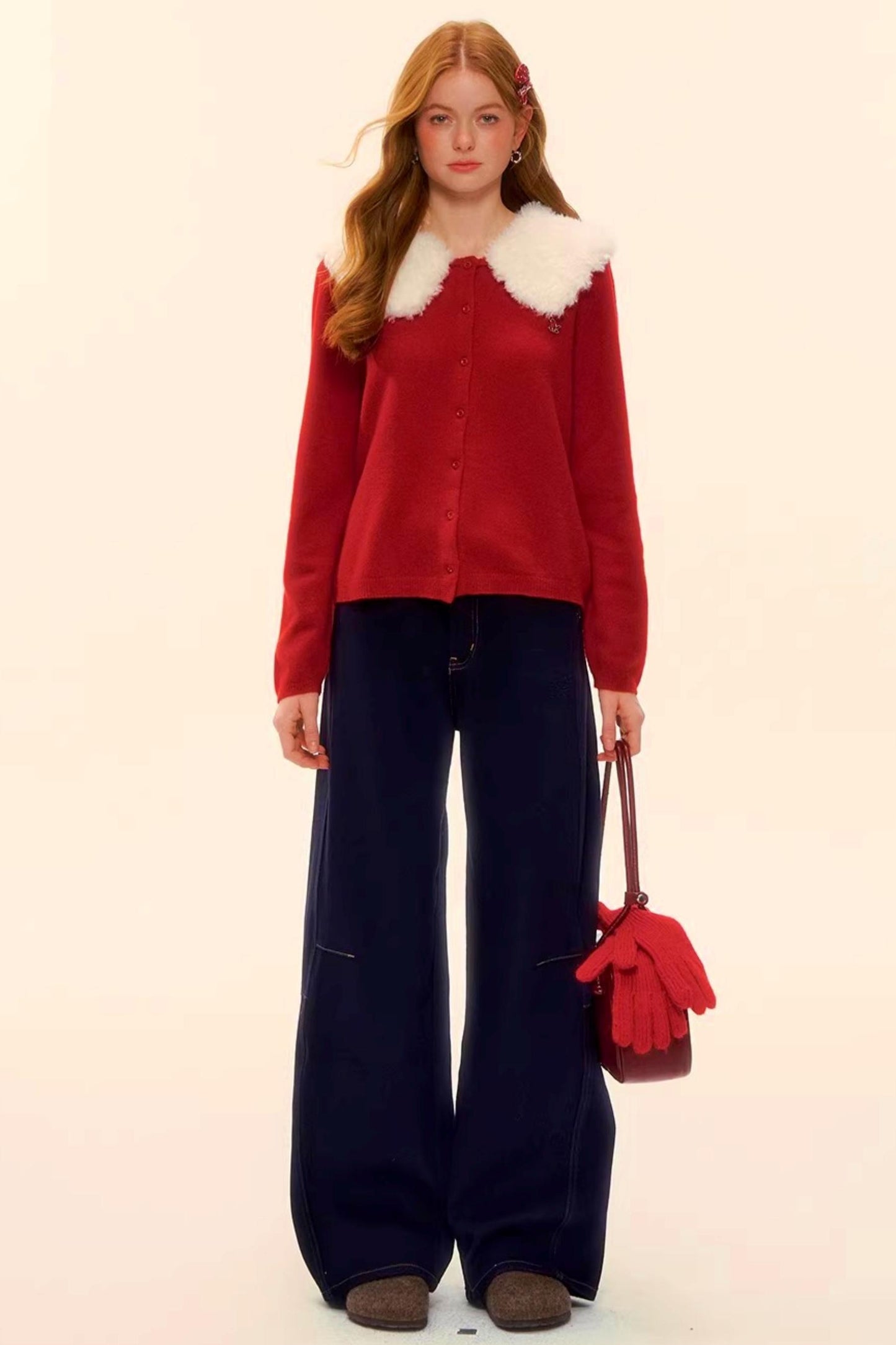 Raw Leather Trim Jeans