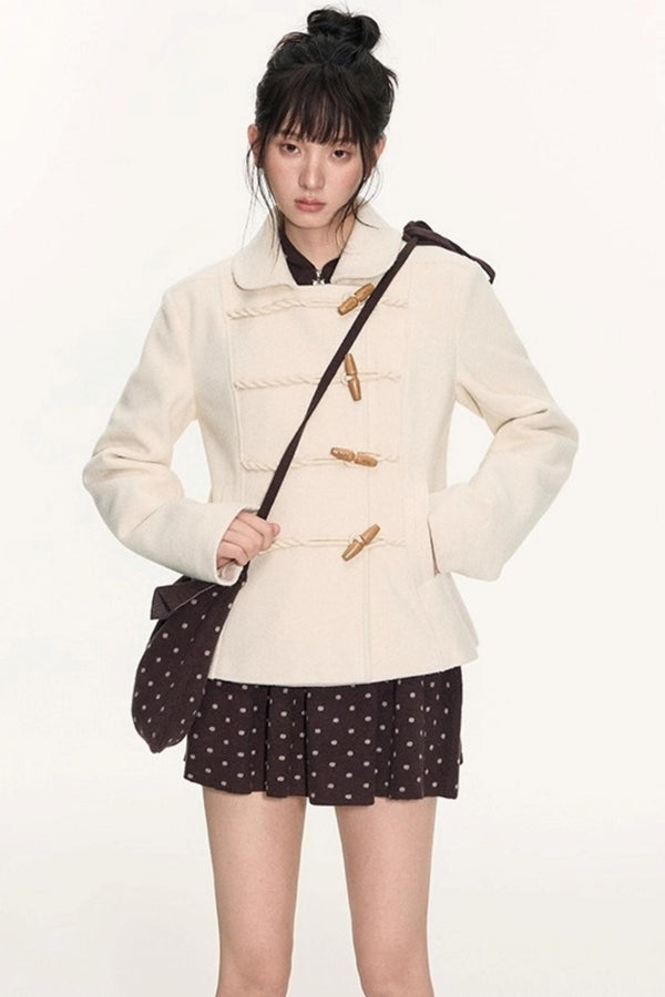 Slim Waist Woolen Coat Set-Up