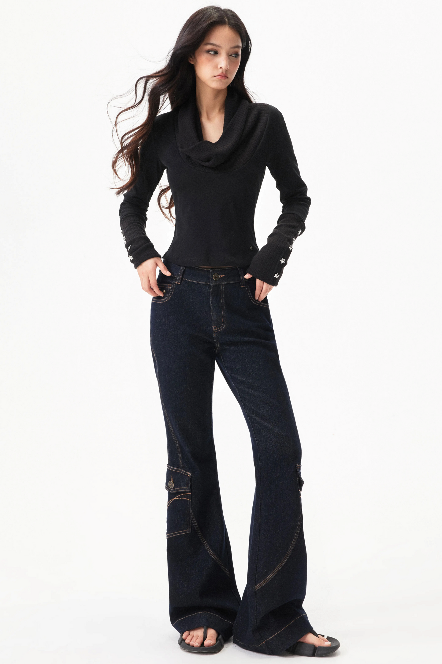 Retro Denim Flared Pants