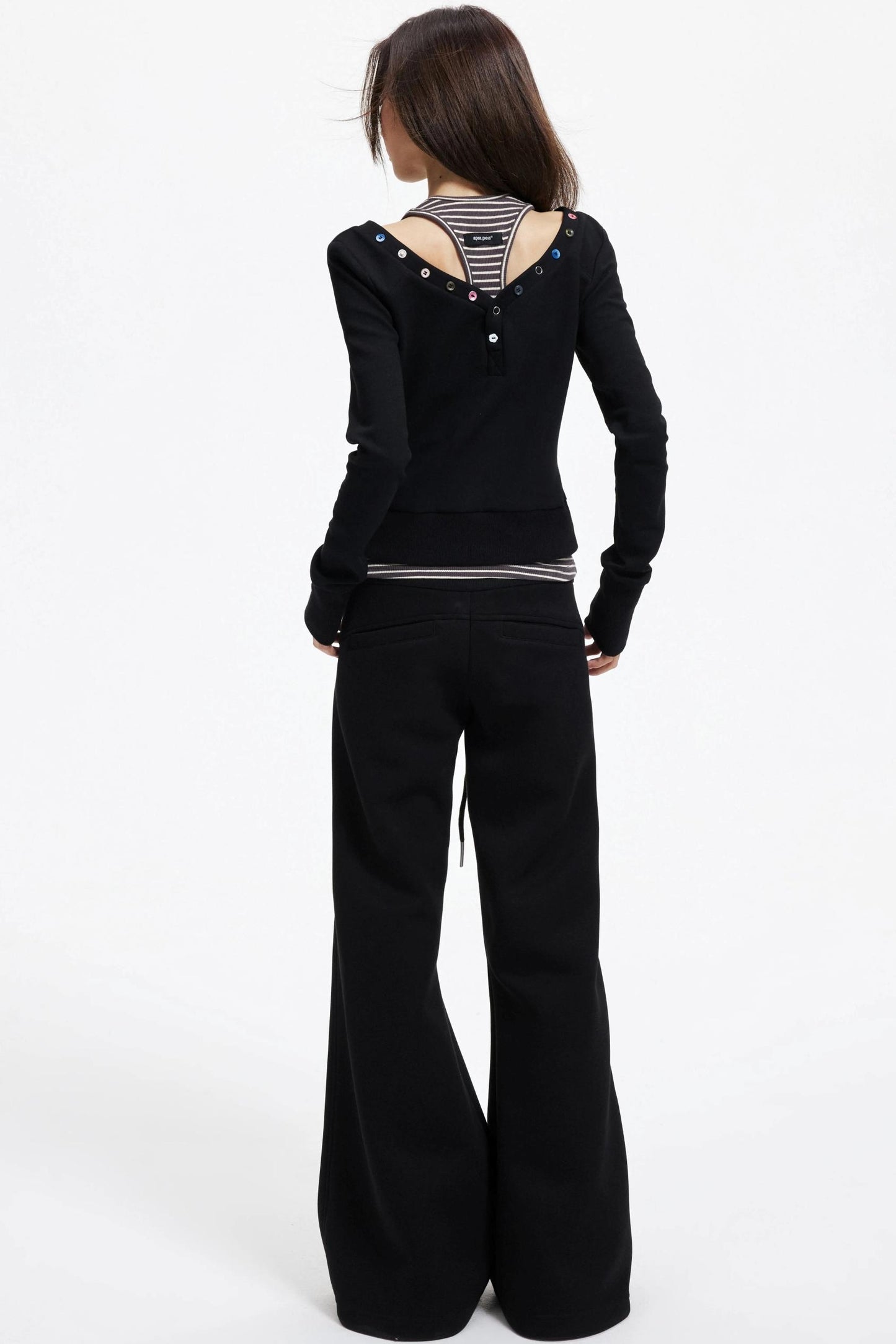 Big V-Neck Knitted Sweater Set-Up