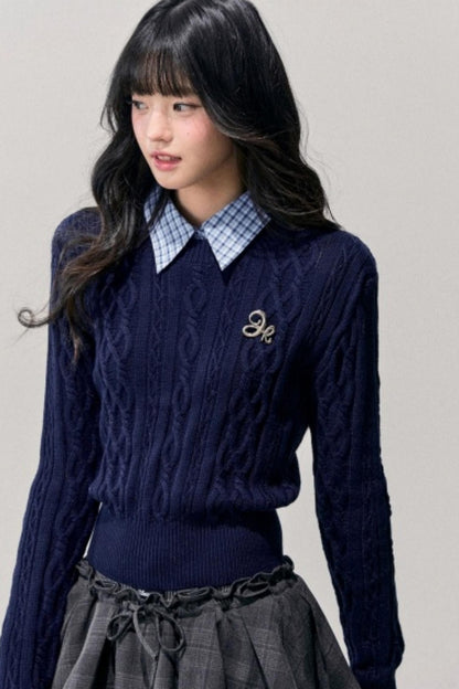 Unfinished Poem Plaid Sweater