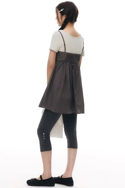 주름 크롭 스커트 셋업