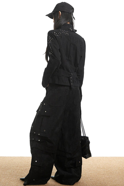 Stitched Stand Collar Heavy Top