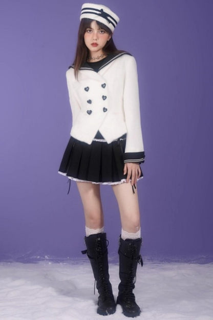 Golden Mink Sailor Collar Jacket