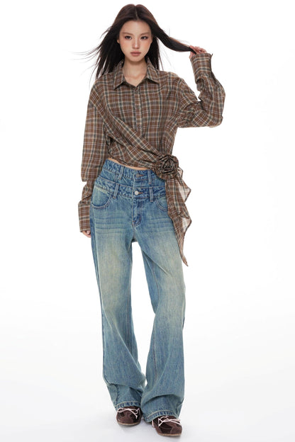 Denim Wide-Leg Pants