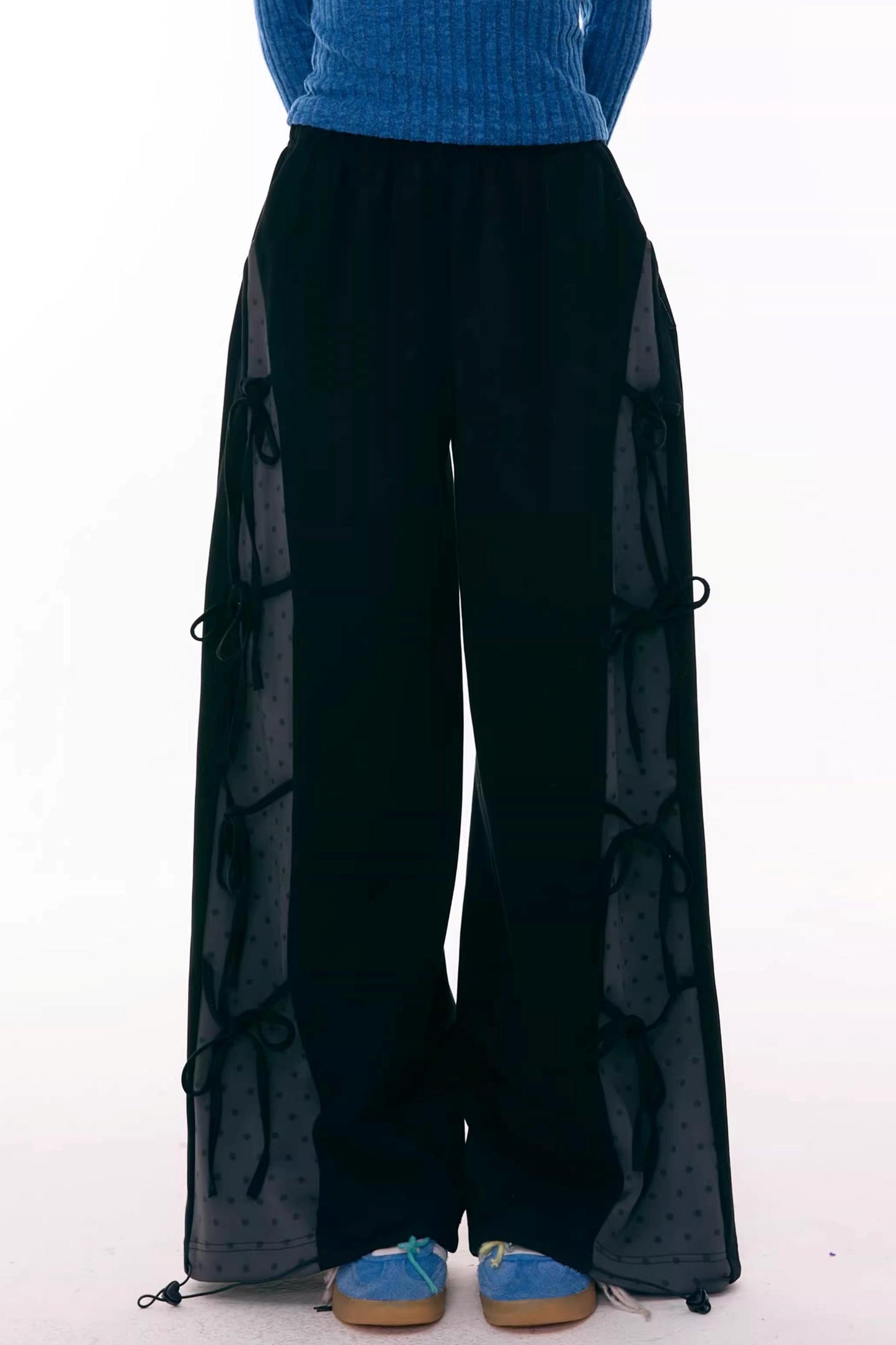 Deconstructed Bow Polka Dot Pants