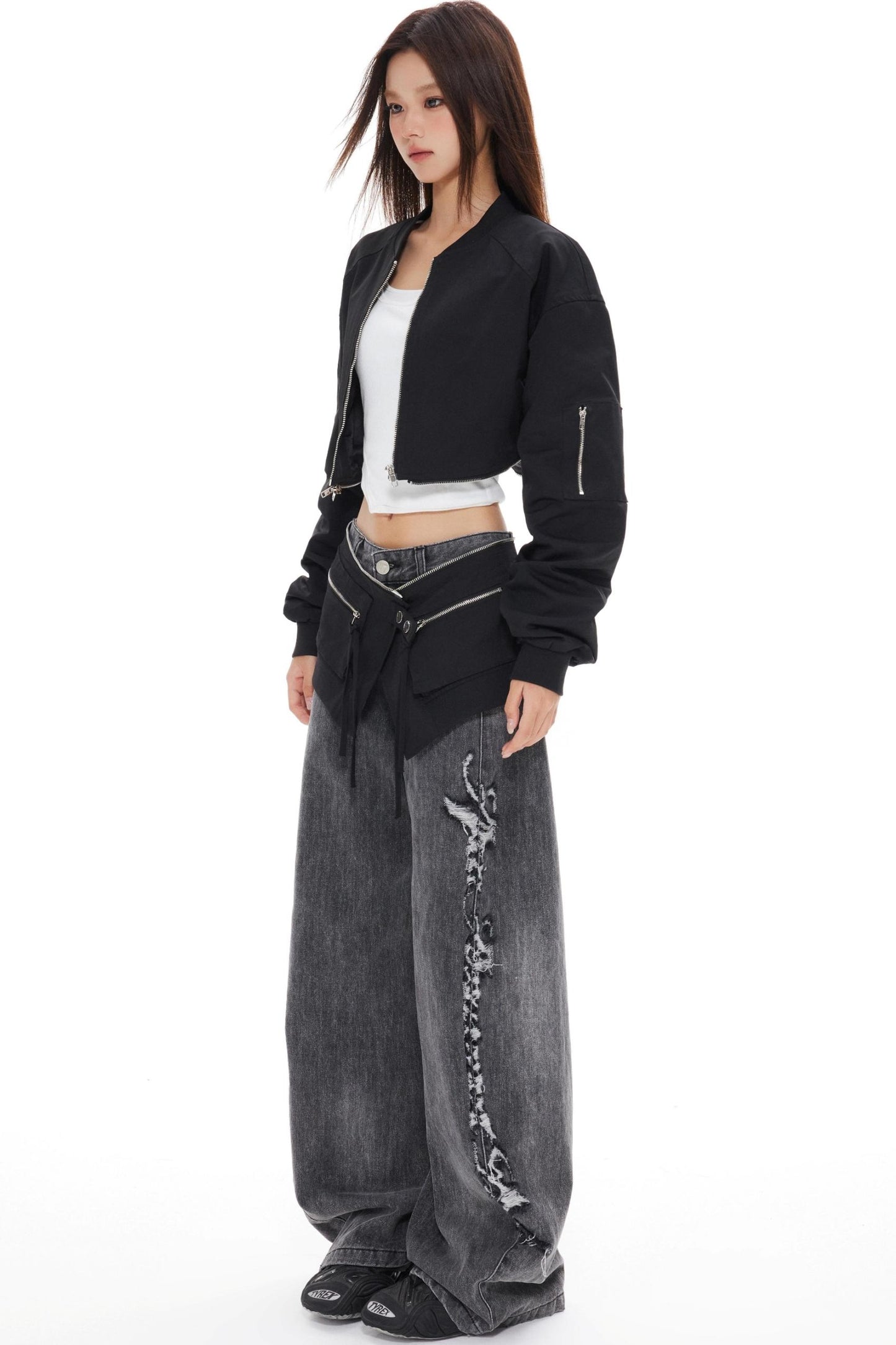 Blue Distressed Denim Pants