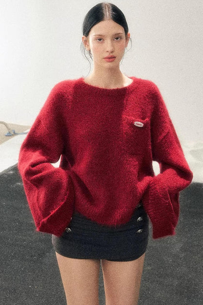 Winter Mohair Red Sweater