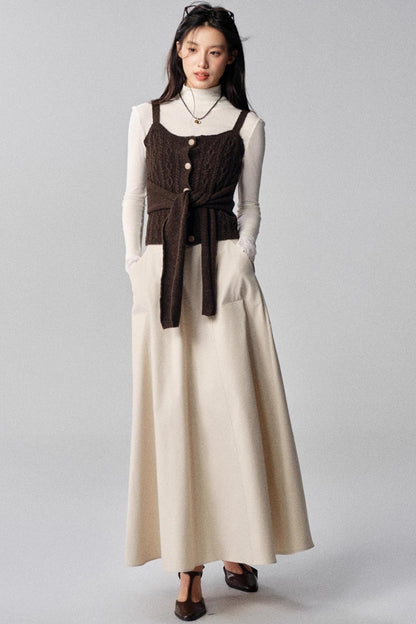 Mountains White A-Line Skirt