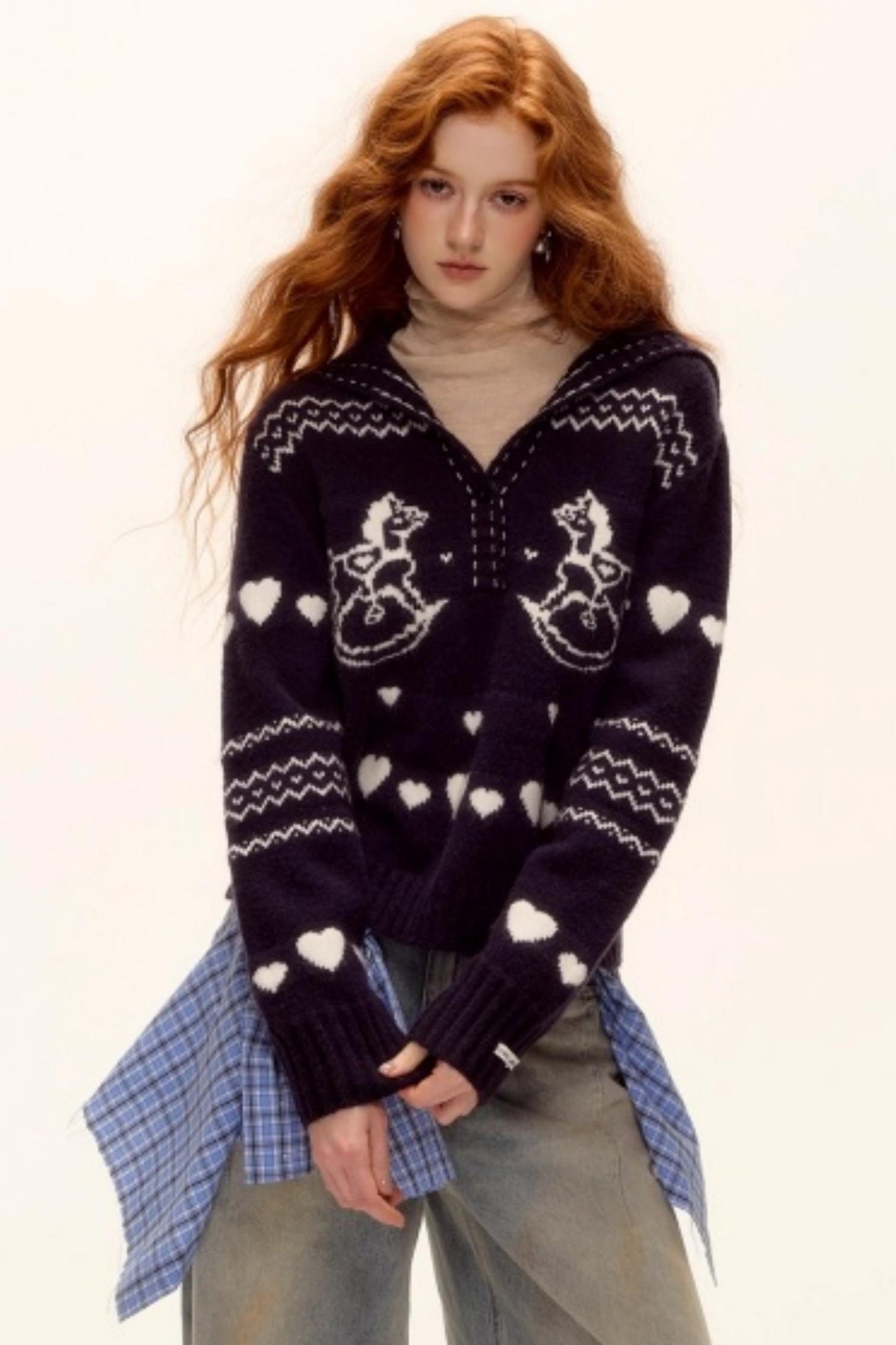 Retro Jacquard Knit Sweater