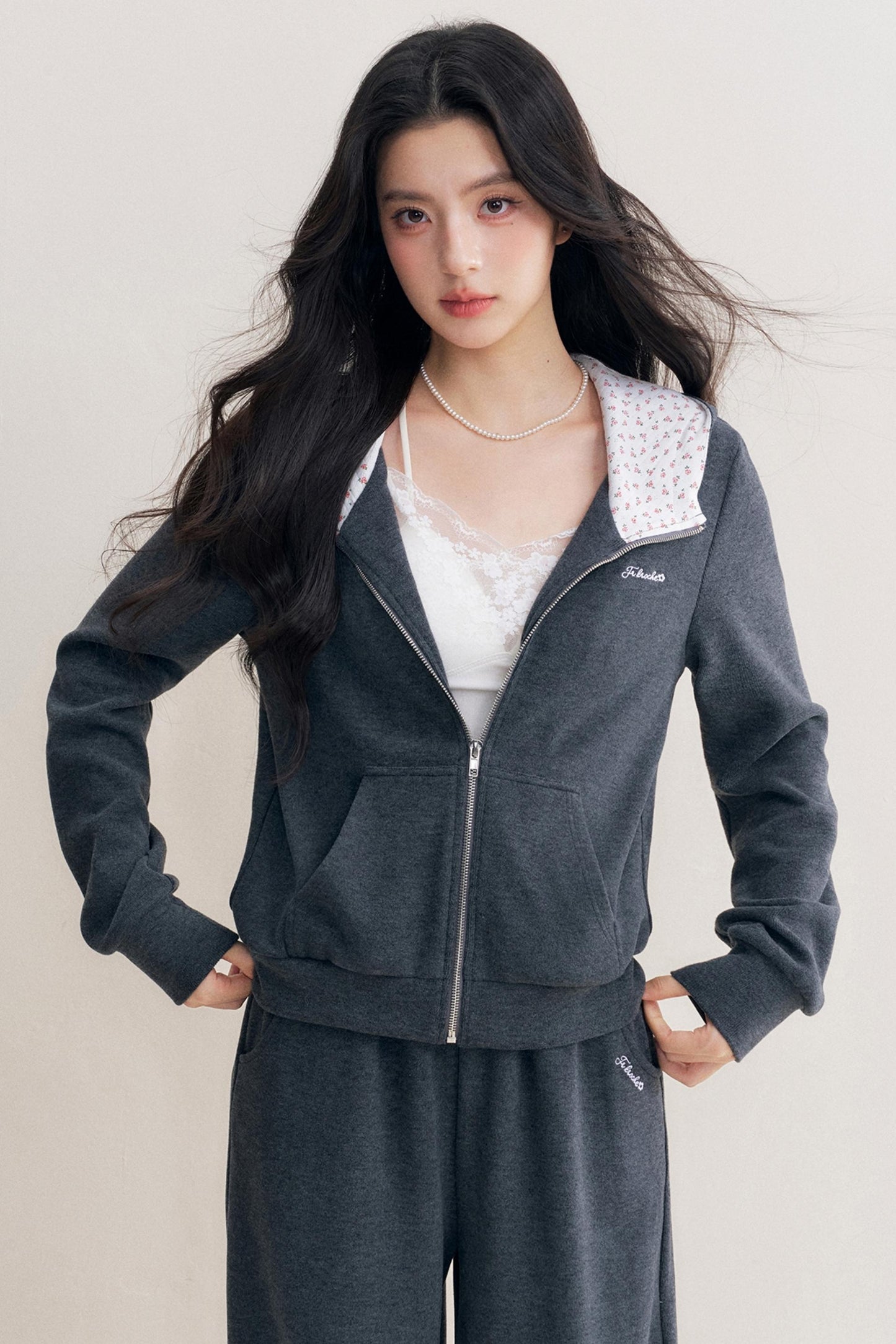 Rose Hooded Jacket & Pants Set-Up