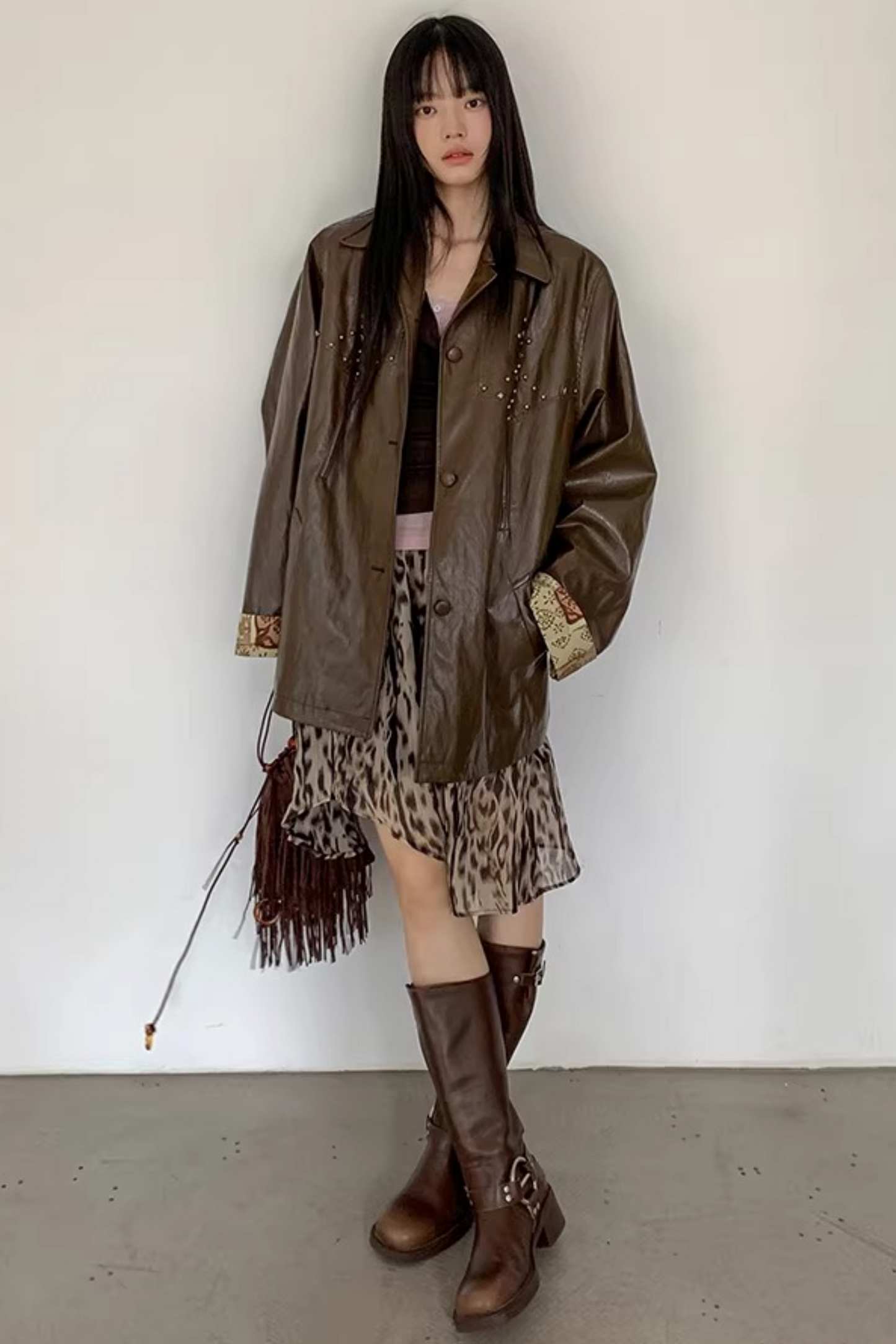 Leopard Asymmetrical Retro Skirt