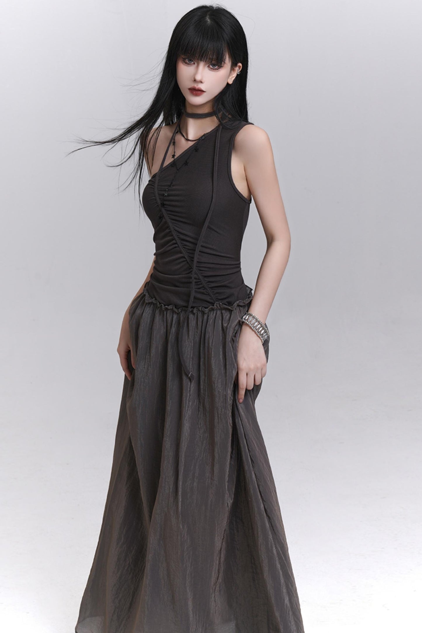 Elegant Seaside One-Shoulder Dress