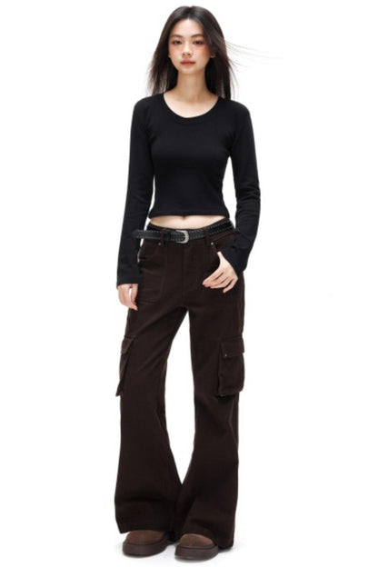 Retro Embroidered Rivet Pants