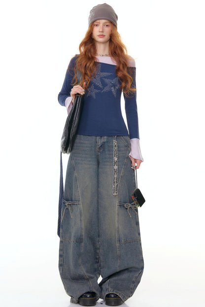 Denim Asymmetry Fit Pants