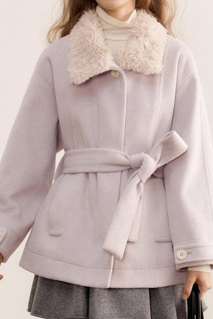 Woolen Mid-Length Winter Plush Wool Coat