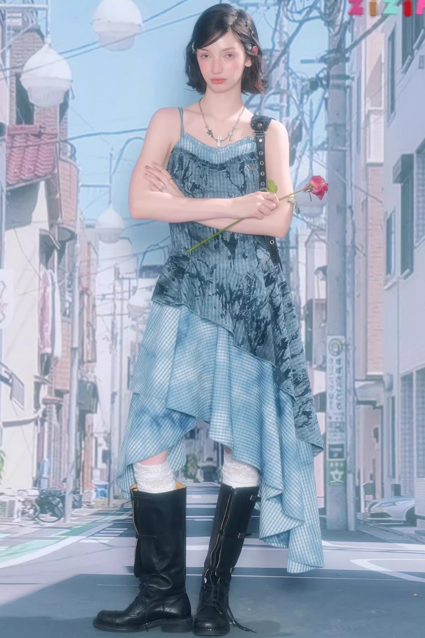 Night Mist Plaid Dress