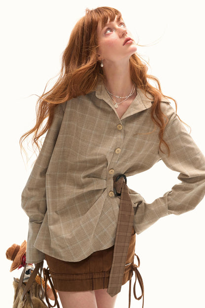 Retro Plaid Long Sleeve Shirt