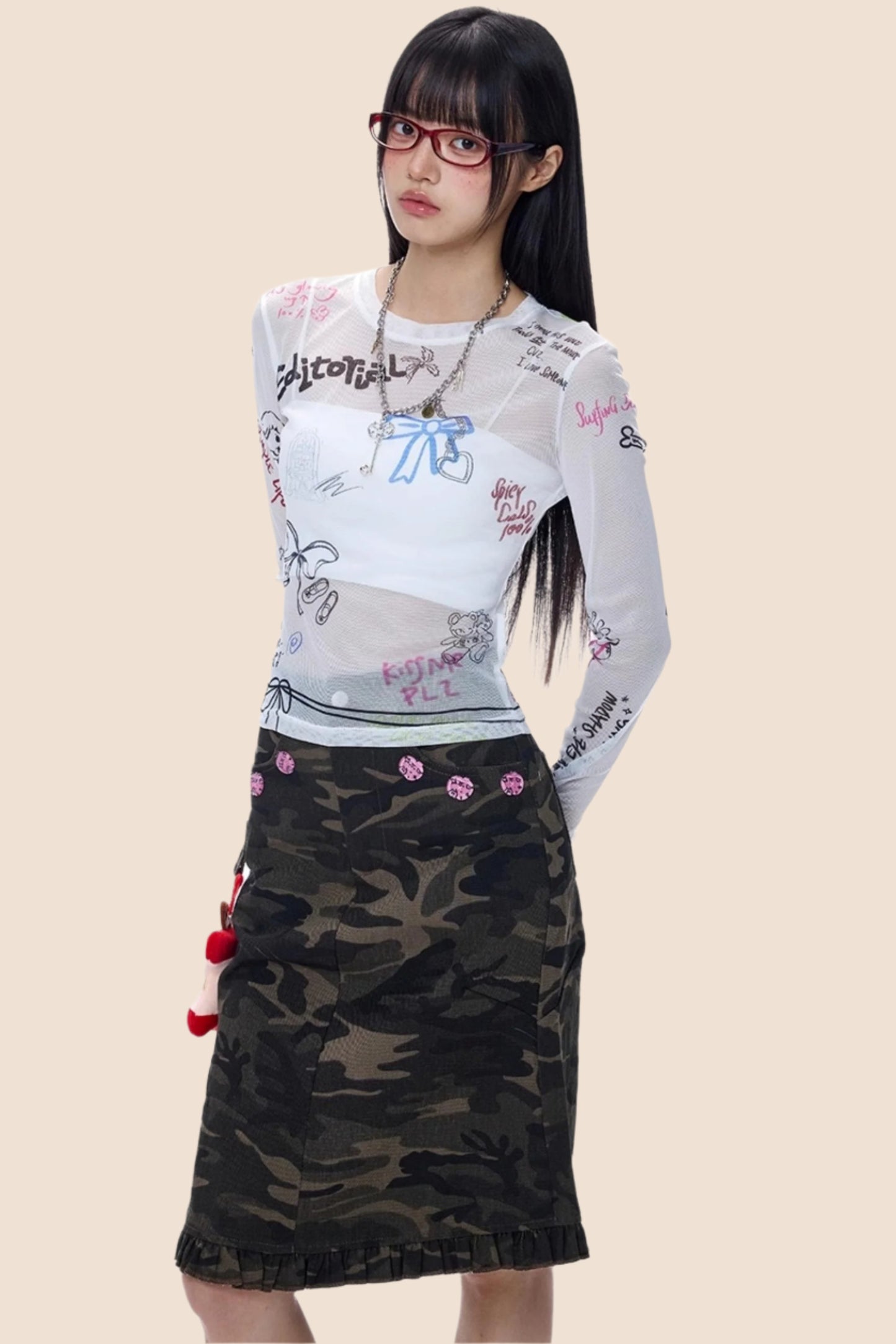 American Babes Mesh Long Sleeve Top