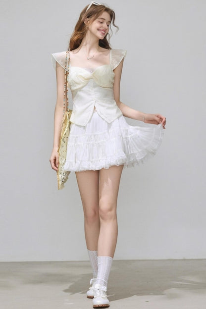 Summer V-Neck Skirt Tops Set-Up