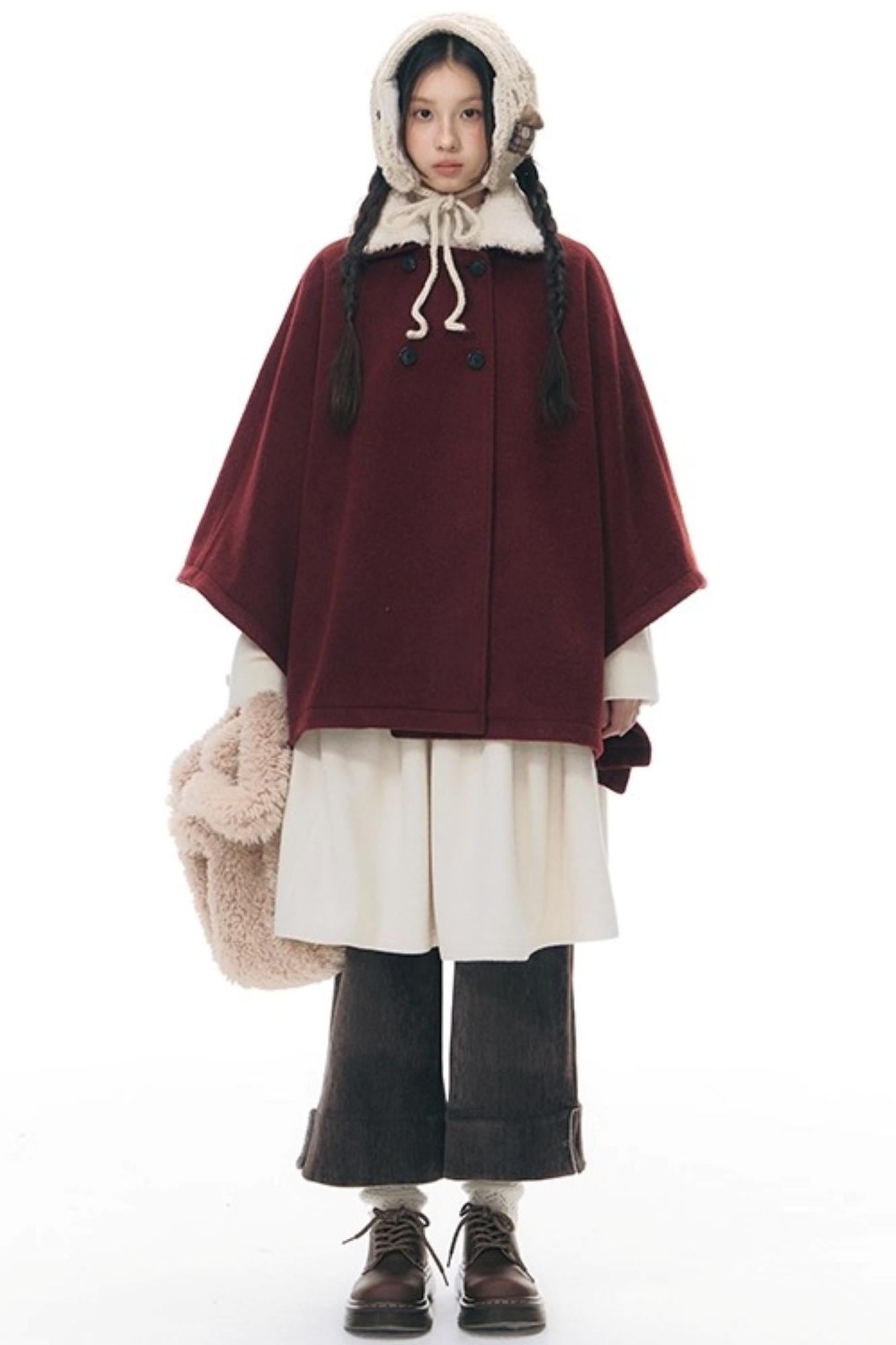 Knitted Scarf Collar Jacket Set-Up