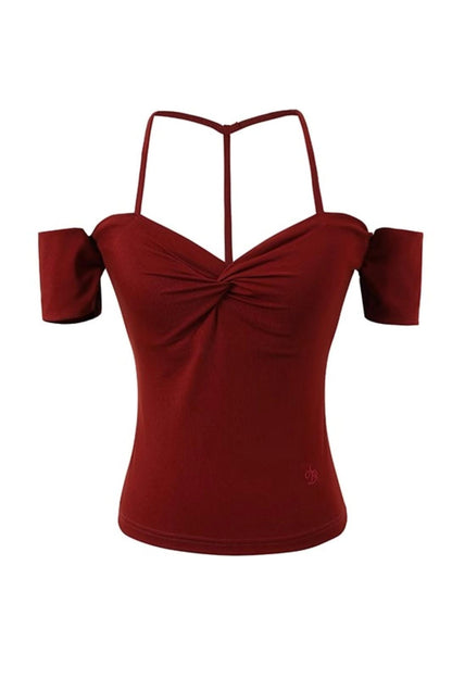 Twisted One-Shoulder Halter Top