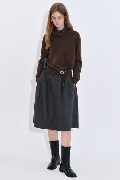 High Cashmere Wool Tricolor Knit Top