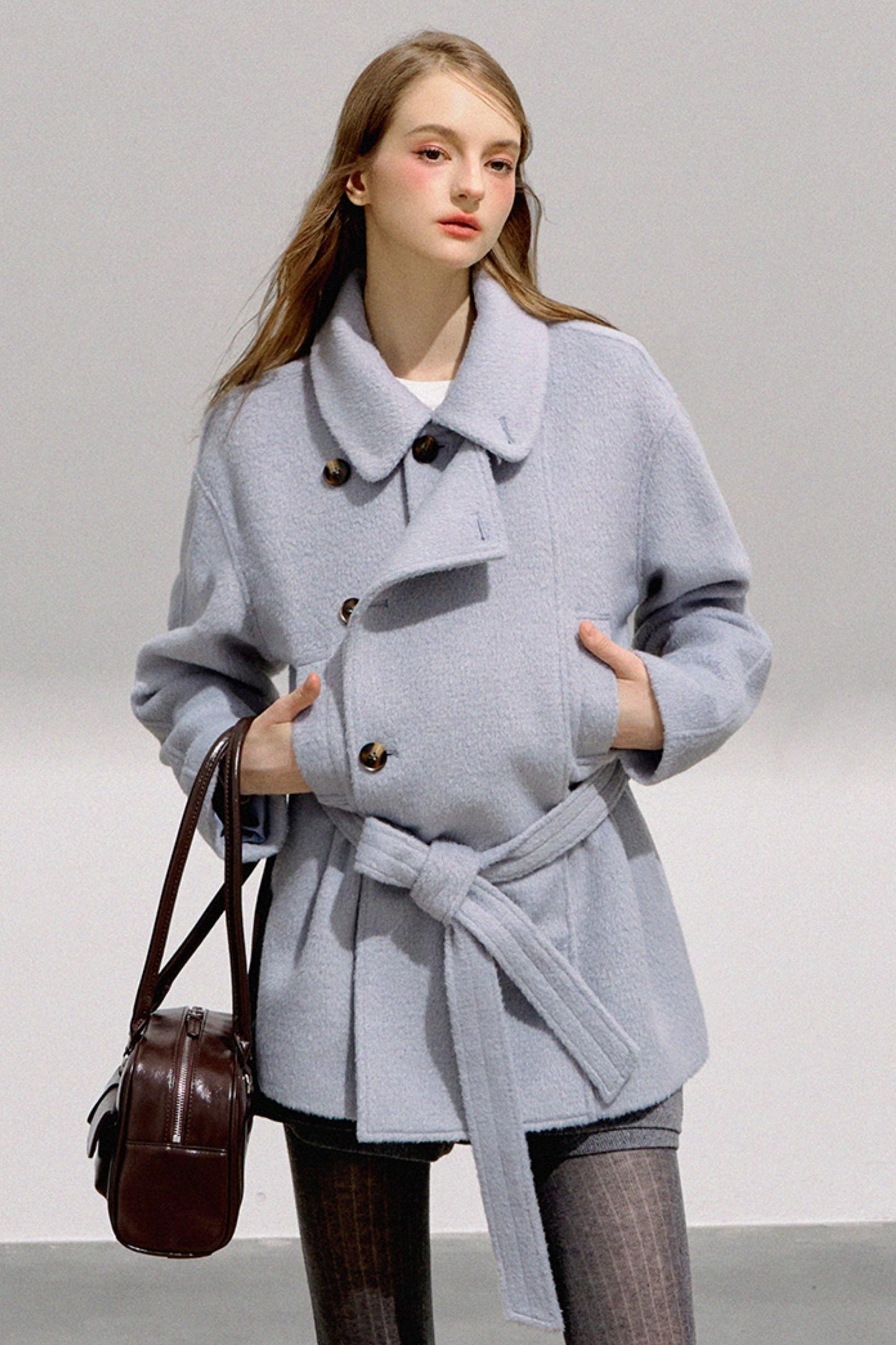 Mint Double-Breasted Wool Coat