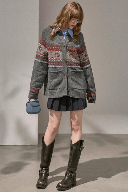 Atmospheric V-Neck Knitted Cardigan